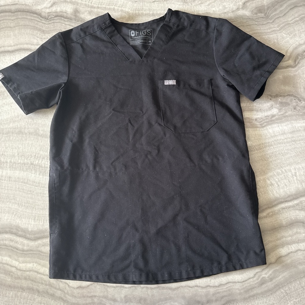 Figs Black Short Sleeve 3-pocket